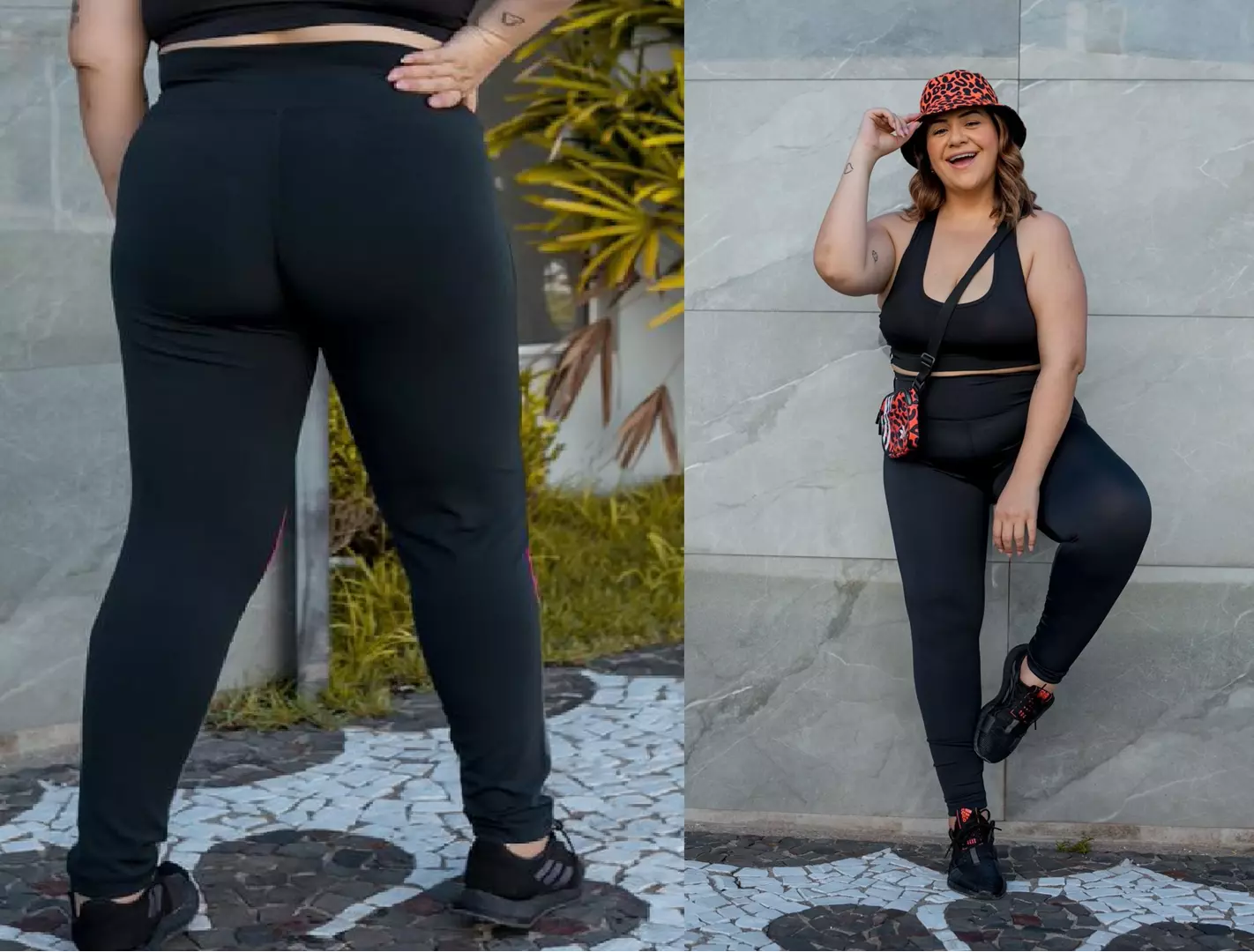 Calça Legging  PLUS SIZE - Ah8338 - ZERO TRANSPARENCIA